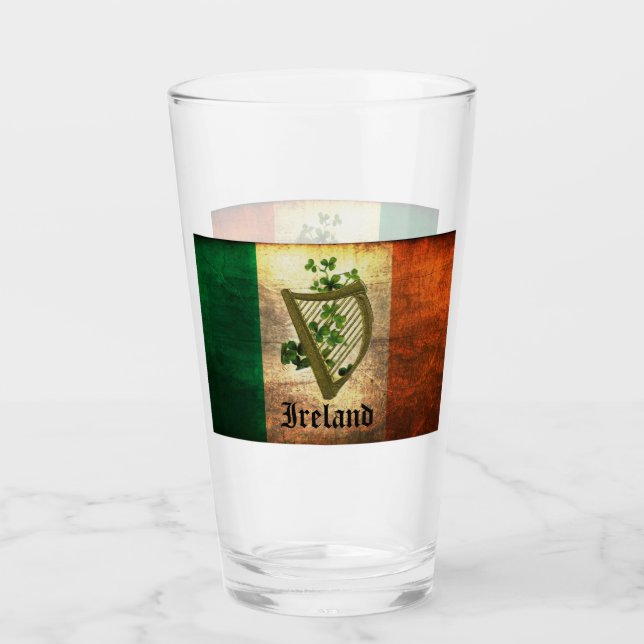 Copo De Pint Irish Flag e Harp (Frente)