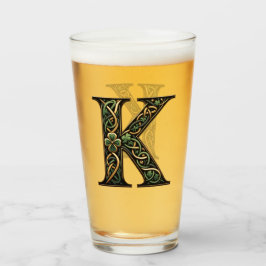 Copo De Pint Irish "K" Monogram Pint Glass