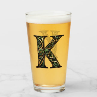 Copo De Pint Irish "K" Monogram Pint Glass