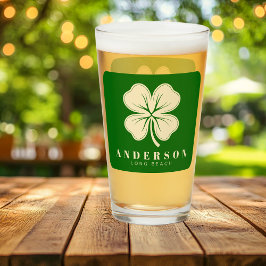 Copo De Pint Irish Lucky Four Folheto com Nome Verde