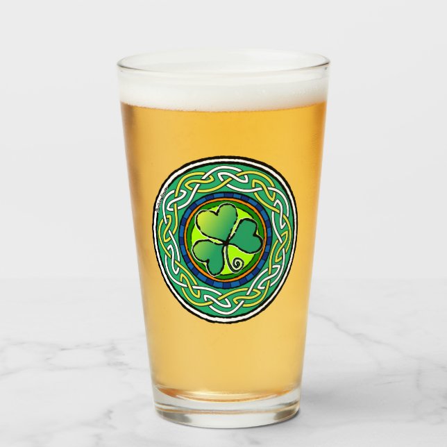 Copo De Pint Irish shamrock (Frente (Preenchido))