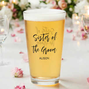Copo De Pint Irmã da Taça de Vidro Branco Negra para Casamento 