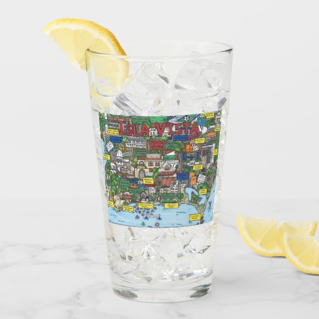 Copo De Pint Isla Vista Map Glass Tumbler (Gelo frontal)