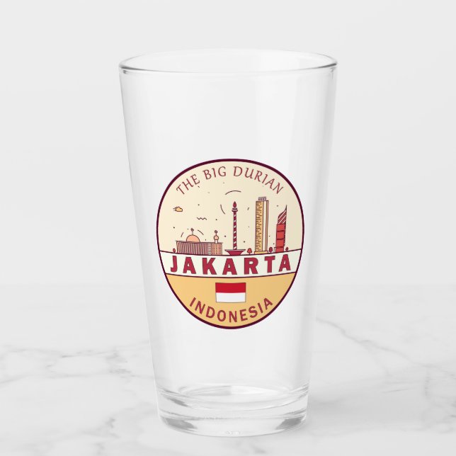 Copo De Pint Jakarta Indonesia Skyline Emblem (Frente)