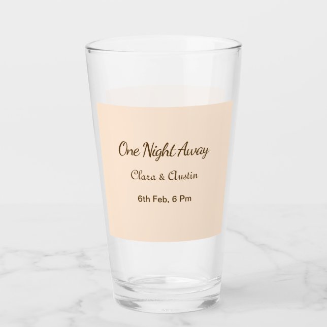 Copo De Pint Jantar de ensaio Uma noite longe laranja pastel (Frente)