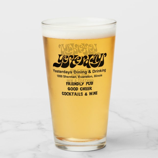 Copo De Pint Jantar e Bebendo ontem, Evanston, IL (Frente (Preenchido))