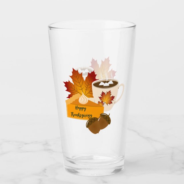 Copo De Pint Janto de Ação de Graças Cuisine Pumpkin Pie Hot Ch (Frente)