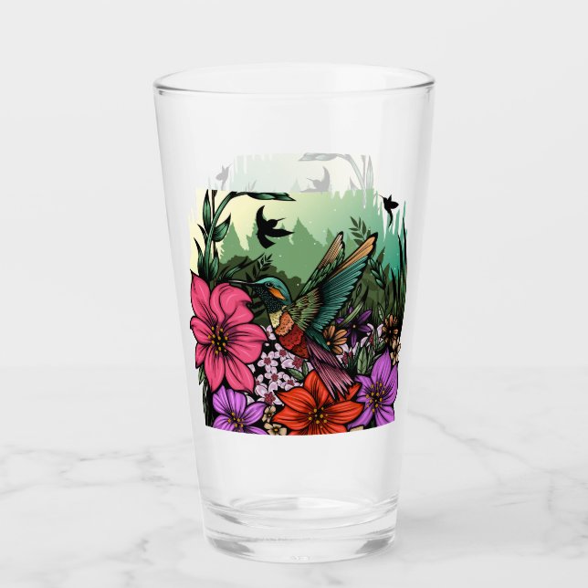 Copo De Pint Jardim do Hummingbird (Frente)