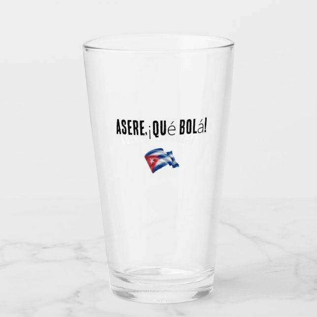 Copo De Pint jarra / vaso con frase cubana (Frente)