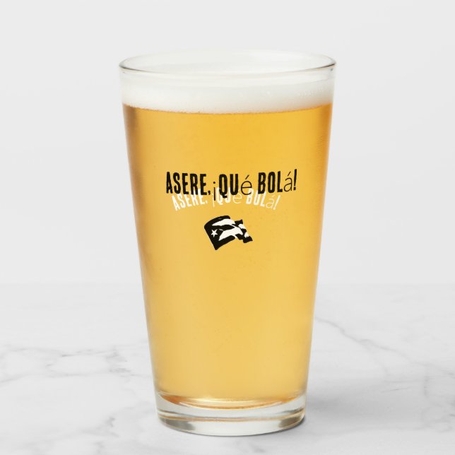 Copo De Pint jarra / vaso con frase cubana (Frente (Preenchido))