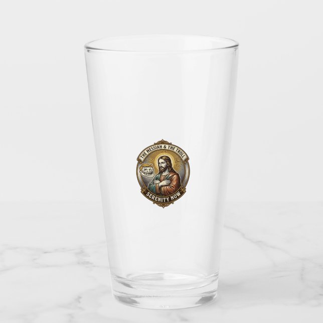 Copo De Pint Jesus Cruzando os Braços Emoji de Rosto de Troll d (Frente)