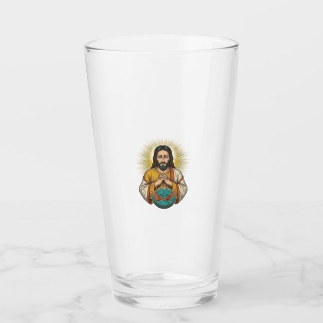 Copo De Pint Jesus desapontado Bola de Exercício Deflacionada F (Frente)
