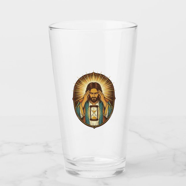 Copo De Pint Jesus Impaciente Carregando Ampulheta Internet Len (Frente)
