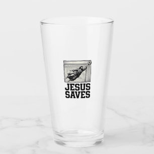 Copo De Pint Jesus Salva Camisa de Gravura Vintage de Goleiro d