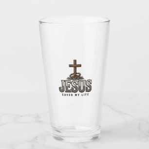 Copo De Pint Jesus Salvou Minha Vida Engraving Vintage Design C