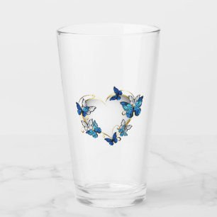 Copo De Pint Jewelry Heart with Butterflies Morpho