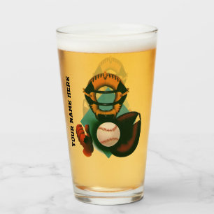 Copo De Pint Jogador de Beisebol Esportivo Vintage, Apanhador c