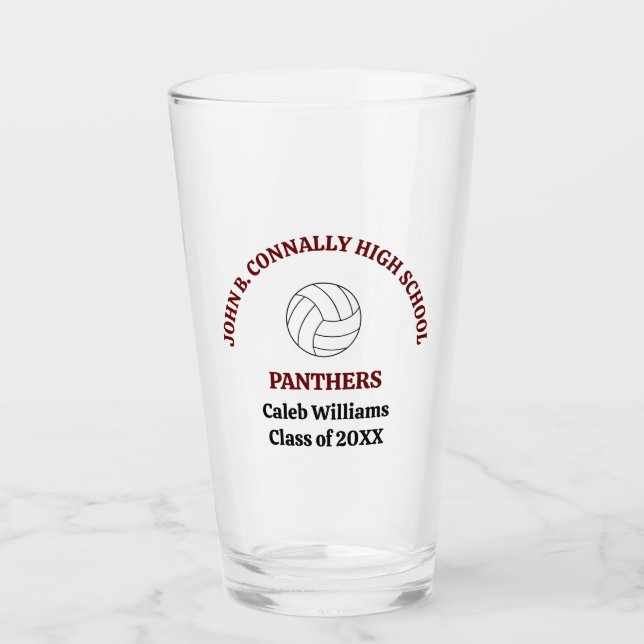 Copo De Pint Jogador de Volei Marrom Time Personalizado (Frente)