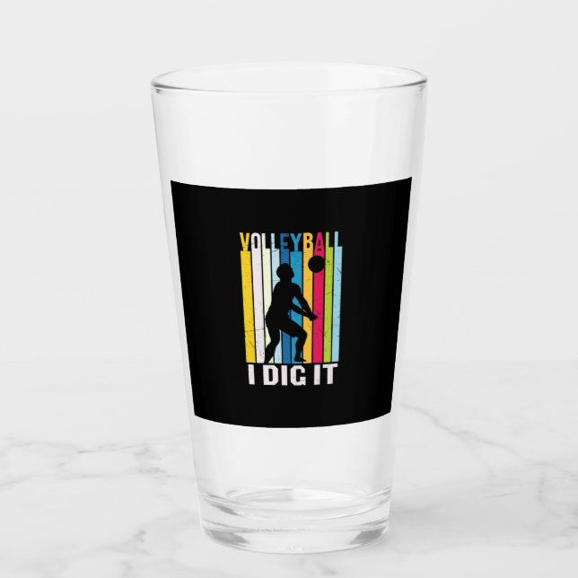 Copo De Pint Jogador de Voleibol | Voleibol I Dig (Frente)