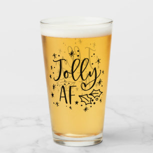 Copo De Pint Jolly AF Divertido Humor de Bebendo de Natal