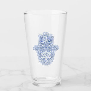 Copo De Pint Judaica - Óculos Bebendos - Hamsa Design