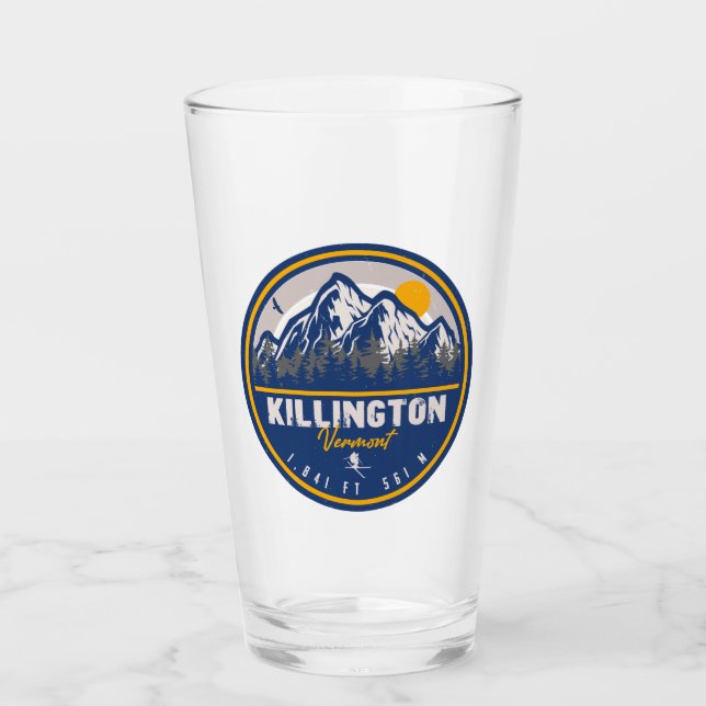 Copo De Pint Killington Vermont Retro Sunset Ski Souvenirs 80s (Frente)