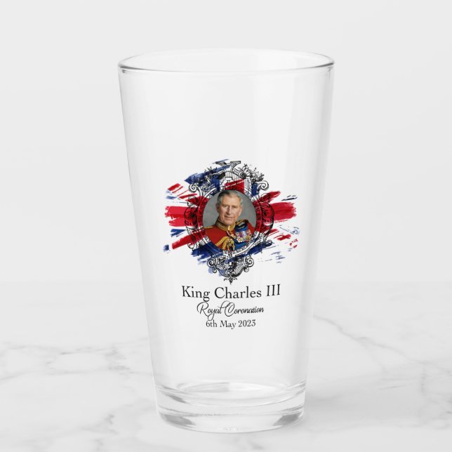 Copo De Pint King Charles III Coronage Image Glass / Tumbler (Frente)