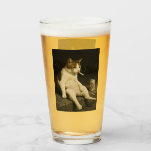 Copo De Pint Kitten com Cigarro Gato Engraçado Fumando Meme da