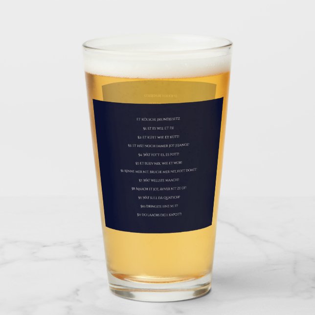 Copo De Pint Kölschglas Cologne Köln Kölsches Grundgesetz (Frente (Preenchido))