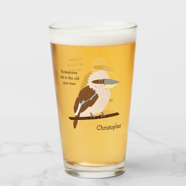 Copo De Pint Kookaburra Design Personalizado (Frente (Preenchido))