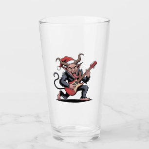 Copo De Pint Krampus Malvado Tocando Música Elétrica no Natal
