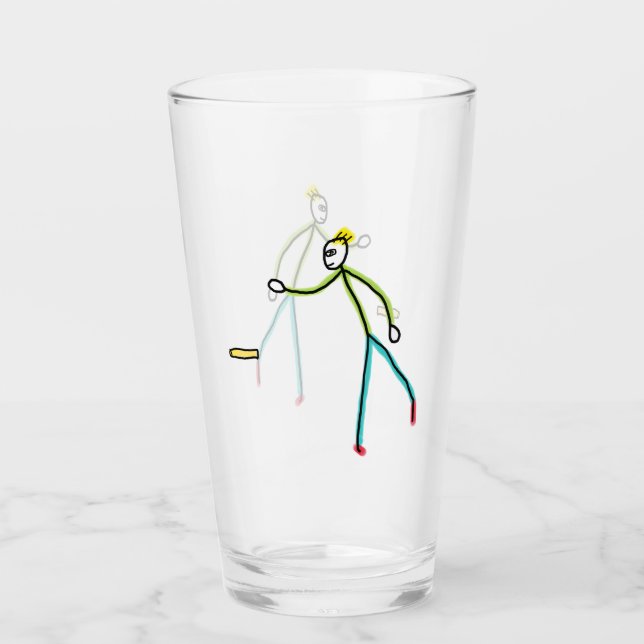 Copo De Pint Kubb Jogando Stickman (Frente)