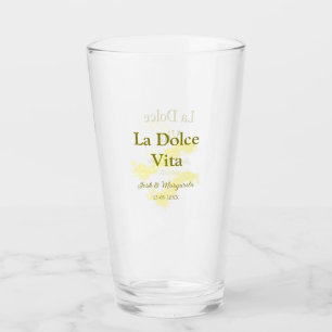 Copo De Pint La Dolce Vita casal amarelo Nome data glit