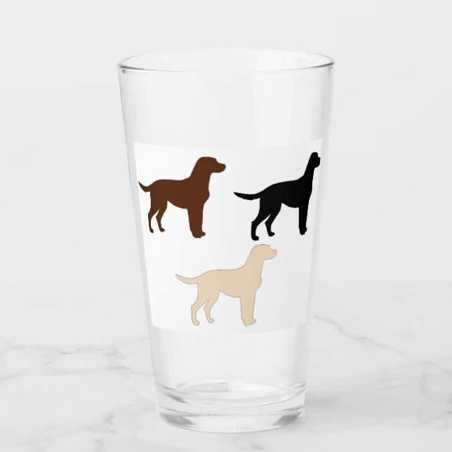 Copo De Pint labrador recupera todas as cores silhouettes (Frente)
