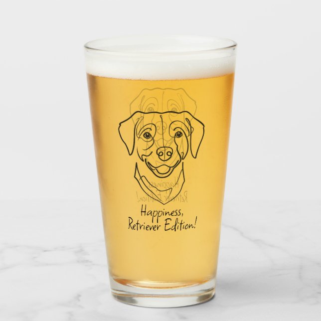 Copo De Pint Labrador Retriever. Happiness, Retriever Edition! (Frente (Preenchido))