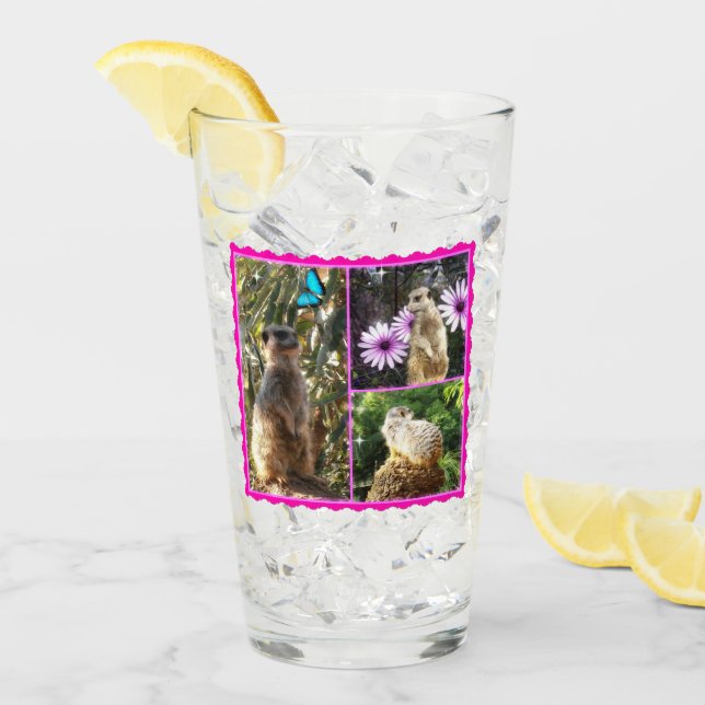 Copo De Pint Lacy Meerkat Collarge, rosa, (Gelo frontal)