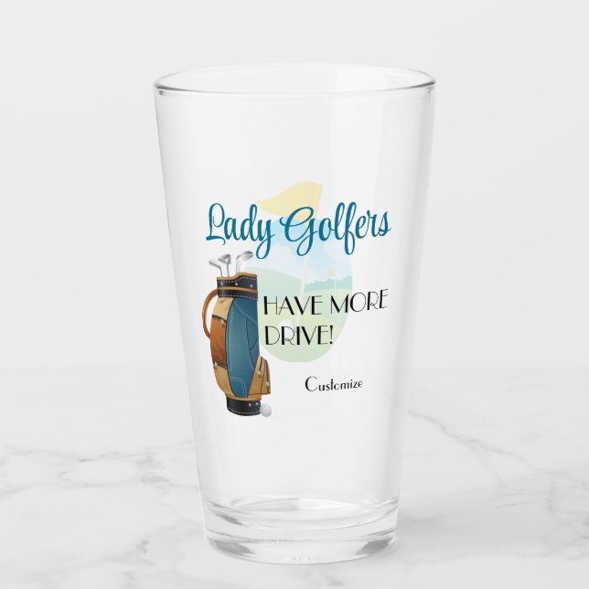 Copo De Pint Lady Golfers Tem Mais Tumbler De Vidro (Frente)