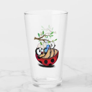 Copo De Pint Ladybug Feliz por Telefone - Desenho de Cartoon