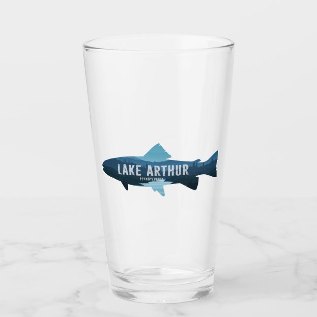 Copo De Pint Lago Arthur Pennsylvania Peixes (Frente)