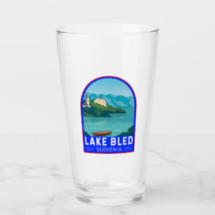 Copo De Pint Lago Bled Eslovênia Viagem Retro Viagem Art Vintag