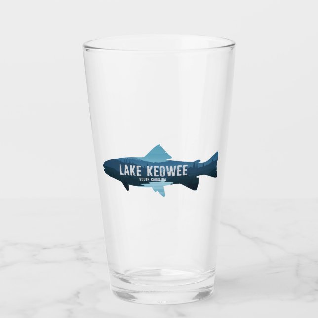 Copo De Pint Lago Keowee South Carolina Peixes (Frente)