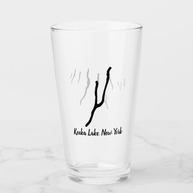 Copo De Pint Lago Keuka, Vidro De Bebida NY (Frente)