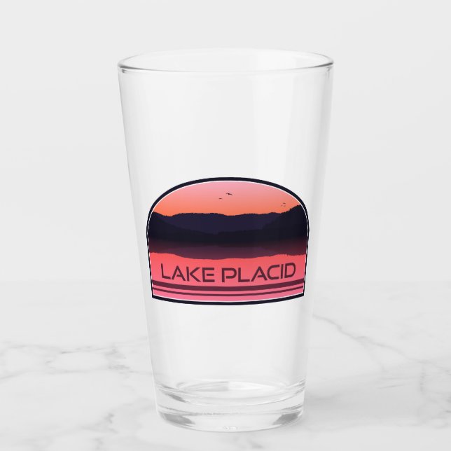 Copo De Pint Lago Plácido New York Red Sunrise (Frente)