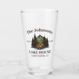 Copo De Pint Lake House Wood Themed Family Name Personalizado