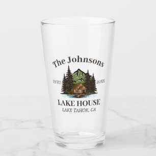 Copo De Pint Lake House Wood Themed Family Name Personalizado