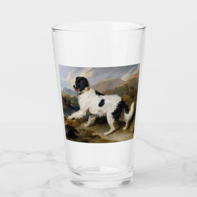 Copo De Pint Landseer Newfoundland Dog (Black and White Animal) (Frente)