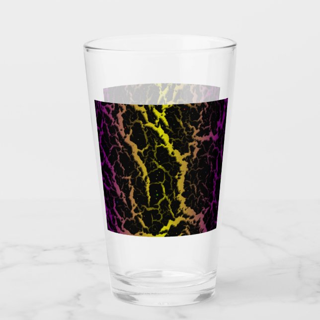Copo De Pint Lava Espacial Rachada - Roxo/Amarelo (Frente)