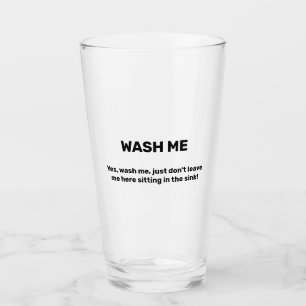 Copo De Pint LAVE-ME Texto Personalizado Divertido Sujo