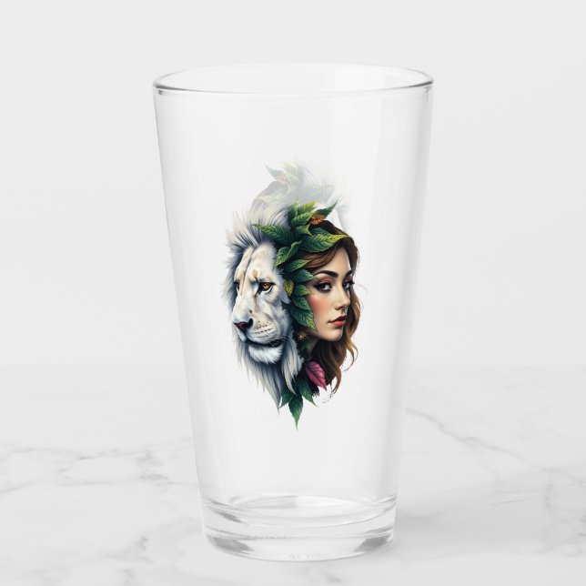 Copo De Pint Leão Branco e Mulher (Frente)