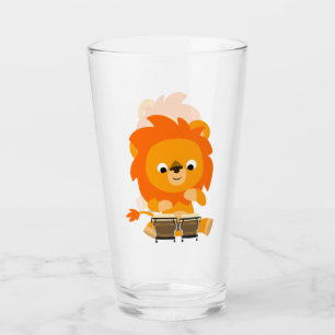 Copo De Pint Leão de animação bonito tocando bongos Tumbler